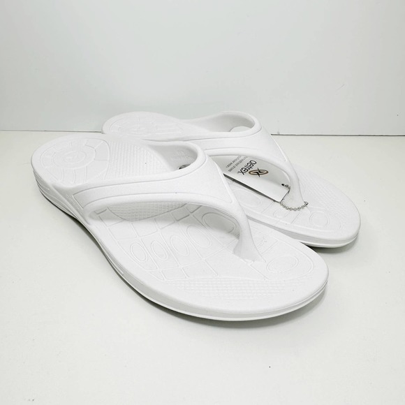 Aetrex Shoes Aetrex Fiji Orthotic Flip Flops White Women 1m Nwob Shock Absorbent Poshmark
